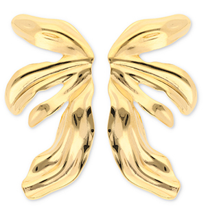 Oorbellen van Stainless steel Roestvrij staal (RVS) oorstekers wings Gold
