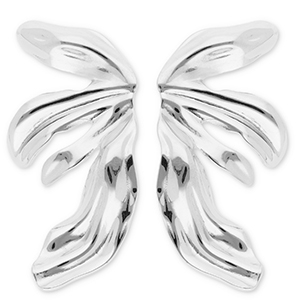Oorbellen van Stainless steel Roestvrij staal (RVS) oorstekers wings Silver