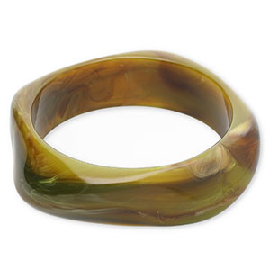 Armbanden bangle resin Olive green-brown-white