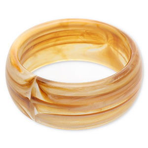Armbanden bangle resin Camel brown-white