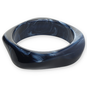 Armbanden bangle resin Dark blue-white