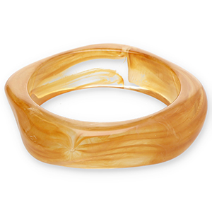 Armbanden bangle resin Camel brown-white