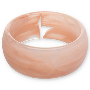 Armbanden bangle resin Light pink-white