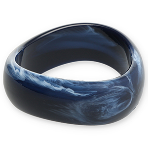 Armbanden bangle resin Dark blue-white
