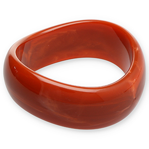 Armbanden bangle resin Rust red-white