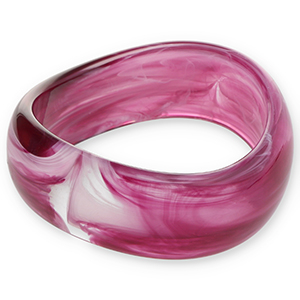 Armbanden bangle resin Aubergine purple-white