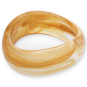 Armbanden bangle resin Camel brown-white