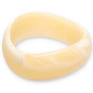 Armbanden bangle resin Vanilla yellow-white