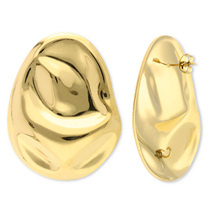 Benodigdheden van Stainless steel Roestvrij staal (RVS) oorbellen / oorsteker oval with loop Gold