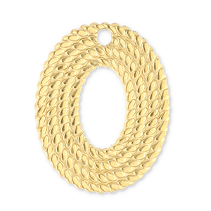 Bedels van Stainless steel Roestvrij staal (RVS) oval Gold