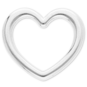 Benodigdheden van Stainless steel Roestvrij staal (RVS) tussenstuk heart Silver
