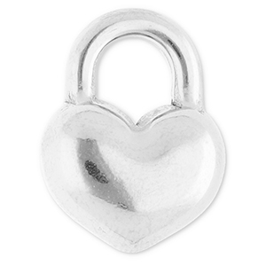 Bedels van Stainless steel Roestvrij staal (RVS) heart Silver