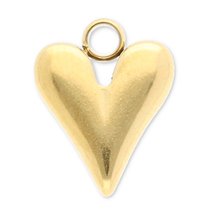 Bedels van Stainless steel Roestvrij staal (RVS) heart Gold