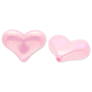 Kralen van acryl heart Light pink-AB coating