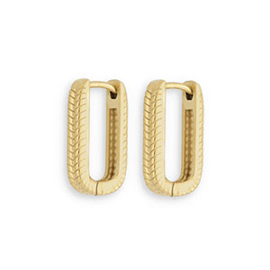 Roestvrij stalen (RVS) Stainless steel oorbellen / oorstekers oval Gold