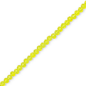 Facet kralen top quality disc 4x3mm Yellow