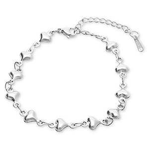 Armbanden van Stainless steel Roestvrij staal (RVS) hearts Silver