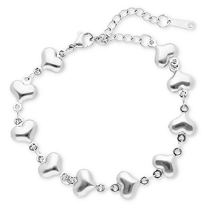 Armbanden van Stainless steel Roestvrij staal (RVS) hearts Silver