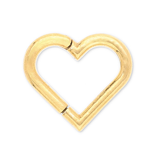 Oorpiercing van Stainless steel Roestvrij staal (RVS) clicker heart Gold