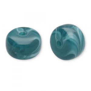 Kralen van acryl disc Dark teal-white