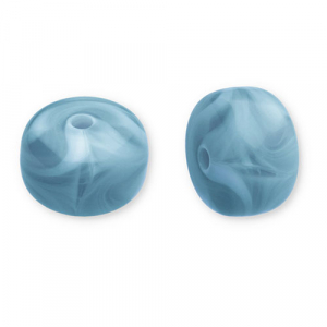 Kralen van acryl disc Teal blue-white