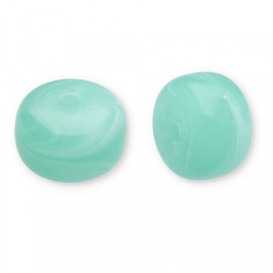 Kralen van acryl disc Turquoise green-white