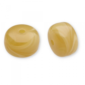 Kralen van acryl disc Ochre yellow-white