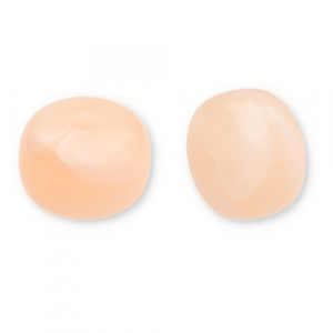 Kralen van acryl disc Peach orange-white