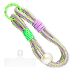 Musthave telefoonkoord incl. bevestiging Purple-green-neon green-ivory white