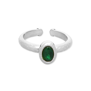 Ringen van Stainless steel Roestvrij staal (RVS) Silver-green