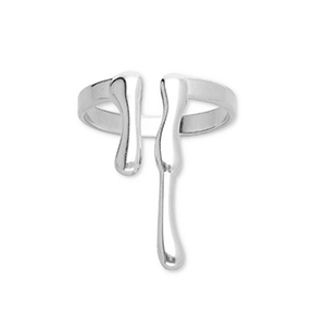 Ringen van Stainless steel Roestvrij staal (RVS) drops Silver