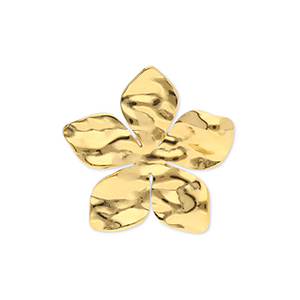 Ringen van Stainless steel Roestvrij staal (RVS) flower Gold
