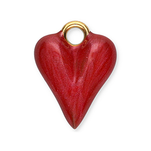 Bedels van Stainless steel Roestvrij staal (RVS) heart Gold-red