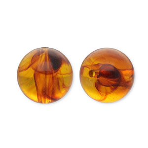 20 mm kralen van acryl round Orange brown