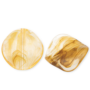 Kralen van acryl organic Amber orange-white/brown