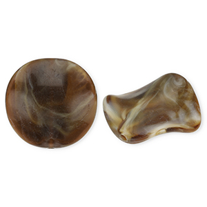 Kralen van acryl organic Brown-white