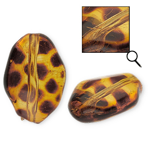 Kralen van acryl oval Amber brown