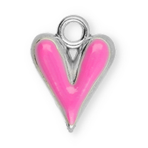 Bedels van Stainless steel Roestvrij staal (RVS) heart Silver-pink