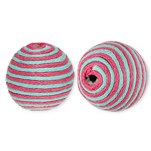 22 mm kralen van acryl met waxkoord Blue-mauve