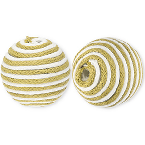 22 mm kralen van acryl met waxkoord Olive green-white