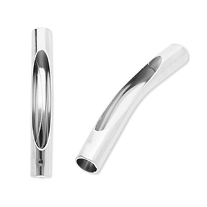 Kralen van stainless steel Roestvrij staal (RVS) tube Silver