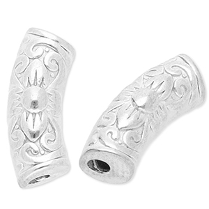 Kralen van stainless steel Roestvrij staal (RVS) tube Silver