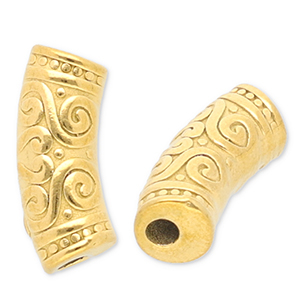 Kralen van stainless steel Roestvrij staal (RVS) tube Gold