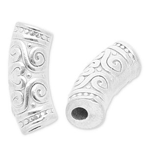 Kralen van stainless steel Roestvrij staal (RVS) tube Silver