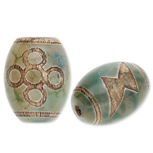 Kralen natuursteen chalcedoon rice Green-beige-brown