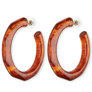 Musthave resin oorbellen&nbsp;/&nbsp;oorstekers Dark amber brown
