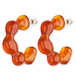 Musthave resin oorbellen&nbsp;/&nbsp;oorstekers Dark orange