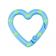 Gekleurde onderdelen voor sleutelhanger hart Light blue-green
