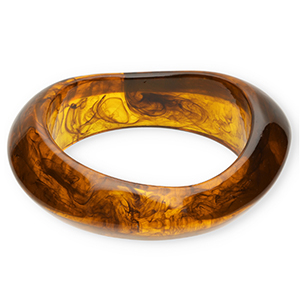 Armbanden bangle resin Transparent amber brown