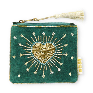 BY31&reg; Etui heart with stars Dark green-light blue-gold